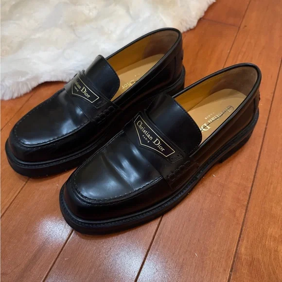 Dior women Black Leather Loafers - Picture 7 of 10